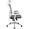 Кресло Бюрократ MC-W612-H/GR/GRAFIT для руководителя, сетка-ткань, цвет серый, белый пластик фото 3