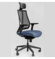 Кресло FALTO G1 Blue для руководителя, сетка-ткань, цвет черный-синий