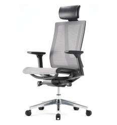 Кресло FALTO G1 Air Black для руководителя, черный каркас, сетка, цвет серый