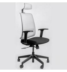 Эргономичное кресло для руководителя FALTO Neo Black, черный каркас, сетка-ткань, цвет серый-черный фото 1