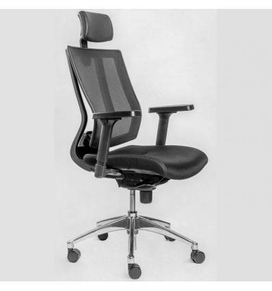 Кресло FALTO PROMAX Black для руководителя, сетка-ткань, цвет черный