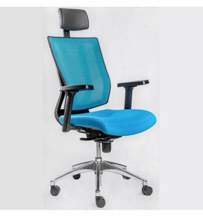 Кресло FALTO PROMAX Blue для руководителя, сетка-ткань, цвет синий