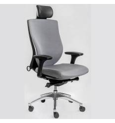 Кресло эргономичное FALTO Trium Grey, черный каркас, ткань, цвет серый фото 1