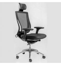 Кресло FALTO Trium Black для руководителя, черный каркас, сетка-ткань, цвет черный