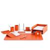 Настольный набор Бизнес, 11 предметов, кожа Сuoietto, цвет оранжевый фото 1