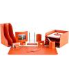 Настольный набор Бизнес, 15 предметов, кожа Сuoietto, цвет оранжевый фото 1