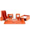 Настольный набор Бизнес, 15 предметов, кожа Сuoietto, цвет оранжевый фото 1