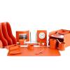 Настольный набор Бизнес, 20 предметов, кожа Сuoietto, цвет оранжевый фото 1