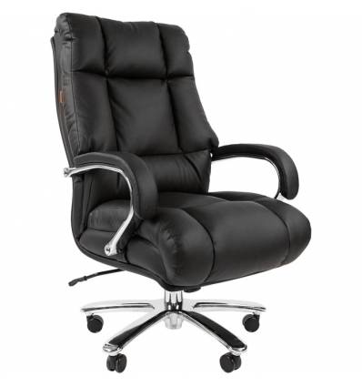 Кресло CHAIRMAN 405 для руководителя усиленное до 180 кг, кожа, цвет черный