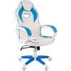 Кресло CHAIRMAN GAME 16 White Blue геймерское, экокожа, цвет белый/голубой