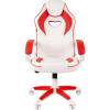 Кресло CHAIRMAN GAME 16 White Red геймерское, экокожа, цвет белый/красный фото 2