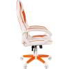 Кресло CHAIRMAN GAME 16 White Orange геймерское, экокожа, цвет белый/оранжевый фото 3