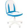 Кресло CHAIRMAN KIDS 122 Blue детское, белый пластик, экокожа, цвет белый/голубой