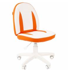 Кресло CHAIRMAN KIDS 122 Orange детское, белый пластик, экокожа, цвет белый/оранжевый