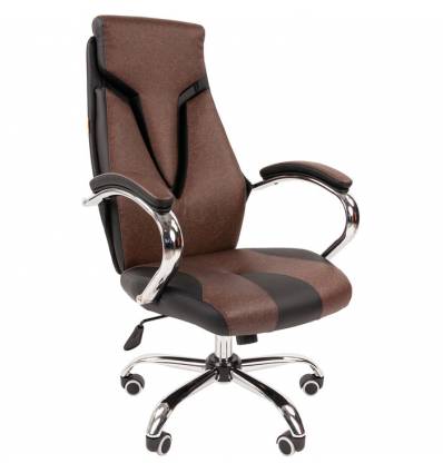 Кресло CHAIRMAN 901 Brown для руководителя, экокожа, цвет коричневый/черный