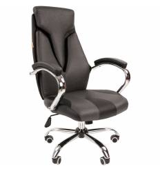 Кресло CHAIRMAN 901 Grey для руководителя, экокожа, цвет серый/черный
