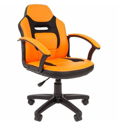 Кресло CHAIRMAN KIDS 110 ORANGE детское, ткань/экокожа, цвет оранжевый/черный