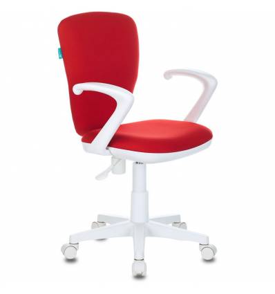 Кресло Бюрократ KD-W10AXSN/26-22 детское, белый пластик, цвет красный