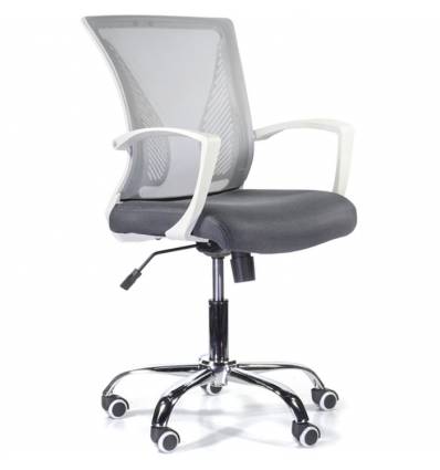 Кресло UTFC Store Энжел М-800 для оператора, белый пластик, сетка/ткань, цвет серый