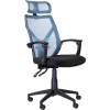 Кресло UTFC Store Астон М-711 для руководителя, сетка/ткань, цвет черный/голубой фото 1