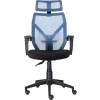 Кресло UTFC Store Астон М-711 для руководителя, сетка/ткань, цвет черный/голубой фото 2