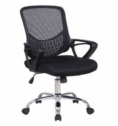 Офисное кресло BRABIX Next MG-318, хром, сетка/ткань, черное фото 1