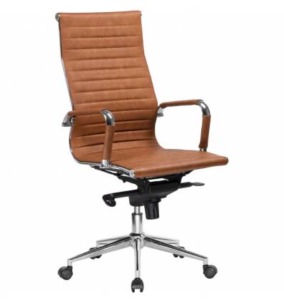 Кресло LMR-101F/light brown для руководителя, экокожа, цвет светло-коричневый