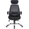 Кресло LMR-109BL/white для руководителя, сетка/ткань, цвет черный, пластик белый фото 2