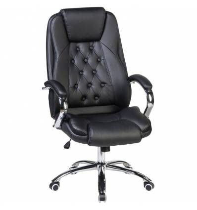 Кресло LMR-116B/black для руководителя, экокожа, цвет черный