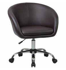 Кресло LM-9500 коричневый для персонала, хром, экокожа