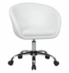 Офисное кресло DOBRIN Bobby LM-9500 белый, хром, экокожа фото 1
