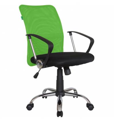 Кресло Riva Chair 8075 зеленый для оператора, хром, спинка сетка