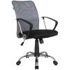 Кресло Riva Chair 8075 серый для оператора, хром, спинка сетка фото 1
