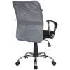 Кресло Riva Chair 8075 серый для оператора, хром, спинка сетка фото 4