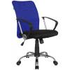 Кресло Riva Chair 8075 синий для оператора, хром, спинка сетка фото 1