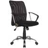 Кресло Riva Chair 8075 черный для оператора, хром, спинка сетка фото 1
