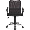 Кресло Riva Chair 8075 черный для оператора, хром, спинка сетка фото 2