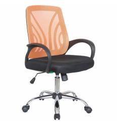 Кресло Riva Chair 8099 оранжевый для оператора, хром, спинка сетка