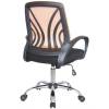 Кресло Riva Chair 8099 оранжевый для оператора, хром, спинка сетка фото 4