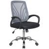 Кресло Riva Chair 8099 серый для оператора, хром, спинка сетка фото 1