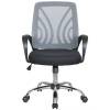 Кресло Riva Chair 8099 серый для оператора, хром, спинка сетка фото 2