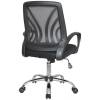 Кресло Riva Chair 8099 черный для оператора, хром, спинка сетка фото 4
