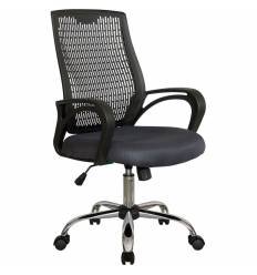 Кресло Riva Chair 8081 серый для оператора, хром, пластиковая спинка