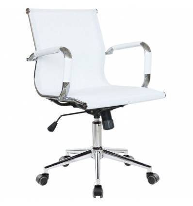 Кресло Riva Chair 6001-2 S белое для руководителя, хром, сетка