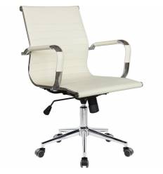 Кресло Riva Chair 6002-2 S бежевое для руководителя, хром, экокожа