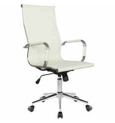 Кресло Riva Chair 6002-1 S бежевое для руководителя, хром, экокожа