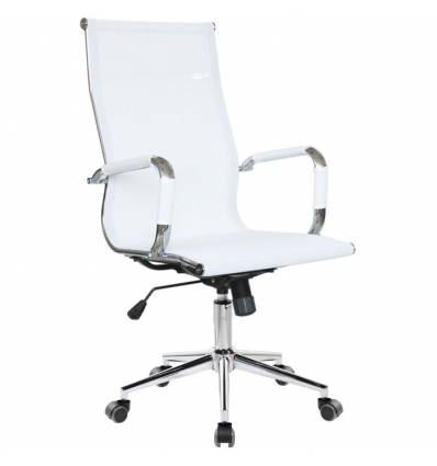 Кресло Riva Chair 6001-1 S белое для руководителя, хром, сетка