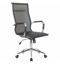 Офисное кресло Riva Chair Hugo 6001-1 S черное, хром, сетка фото 1