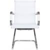 Кресло Riva Chair 6001-3 белое для посетителя, хром, сетка фото 2