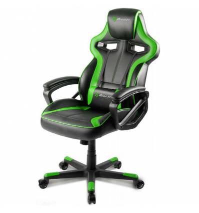 Кресло Arozzi Milano - Green, компьютерное (для геймеров), экокожа, цвет черный/зеленый